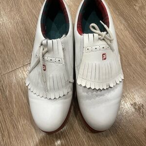 FootJoy White Golf Shoes with Red Accents